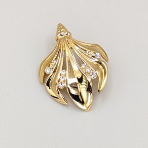 Kenneth Jay Lane Crystal Studded Pearl Necklace Charm